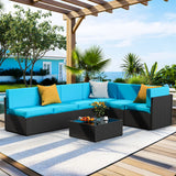 Pamapic Rattan Outdoor Sectional Couch Set