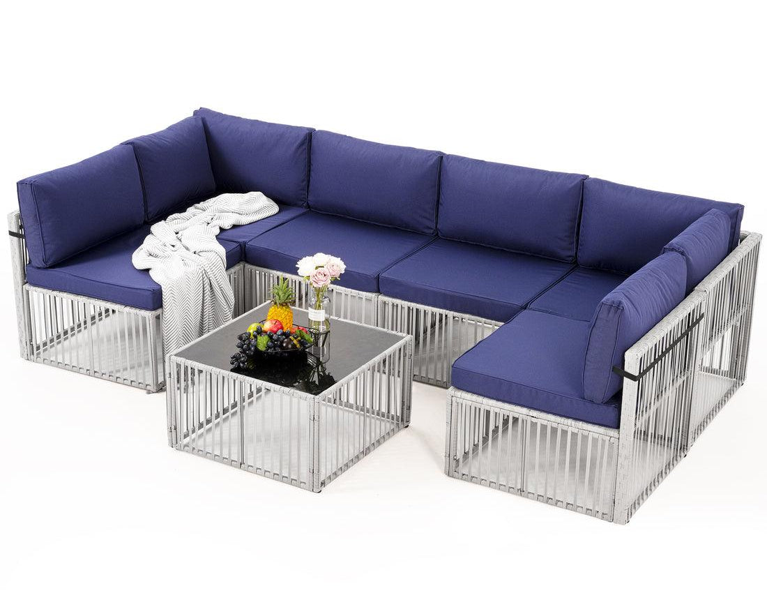Pamapic Wicker Outdoor Sectional Sofa