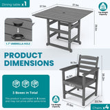 Corex HDPE Classic Dining Set,5-Piece