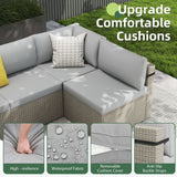 Pamapic 7-Piece Rattan Outdoor Sectional Sofa Set for Poolside, Backyard, Deck