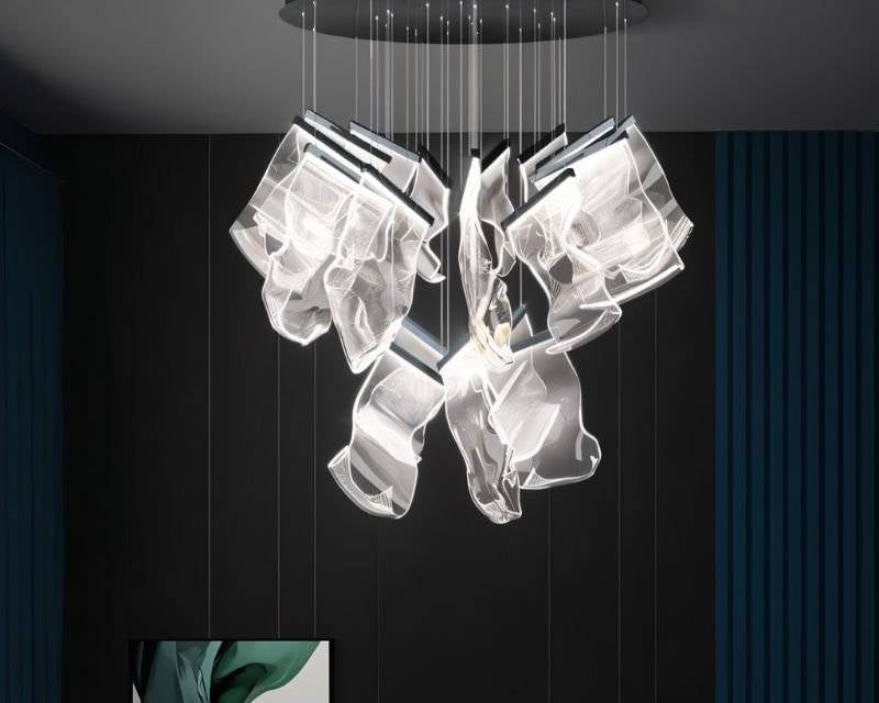 Sheets Chandelier (Round Ceiling Mount)