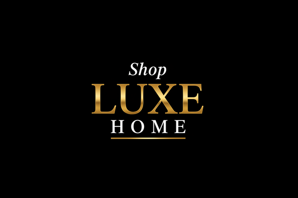 Shop Luxe Home Logo - White Text on Black
