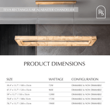 Teva Rectangular Alabaster Chandelier