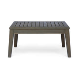 Acacia Wood Sectional Patio Furniture Set with Water-Resistant Cushions - Dark Gray or Teak+ Beige